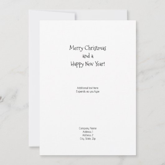 サンタと彼のそりはナイトスカイフラットカード (裏面)