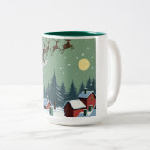 サンタと彼のそり ツートーンマグカップ (正面右)