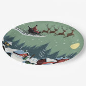 サンタと彼のそり ペーパープレート (アングル)