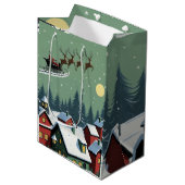 サンタと彼のそり ミディアムペーパーバッグ (正面アングル)