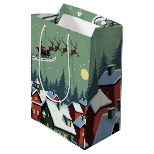 サンタと彼のそり ミディアムペーパーバッグ (裏面アングル)