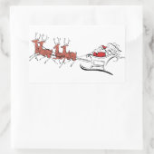 サンタと彼のそり 長方形シール (バッグ)