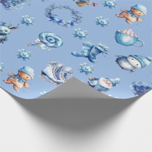 サンタと彼のクリスマスの友人 ラッピングペーパー (角)