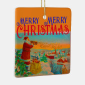 サンタと彼のクリスマスホーンオーナメント セラミックオーナメント (右)