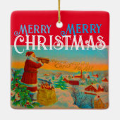 サンタと彼のクリスマスホーンオーナメント セラミックオーナメント (裏面)