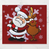 サンタと彼のトナお気に入りのーデアカスタムビールボトル ビールラベル (シングルラベル)