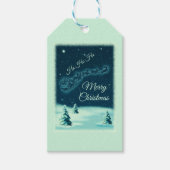 サンタと彼のトナカイのクリスマスナイトスカイ ギフトタグ (正面)