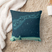 サンタと彼のトナカイのクリスマスナイトスカイ クッション (ブランケット)