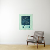 サンタと彼のトナカイのクリスマスナイトスカイ タペストリー (インサイチュ)