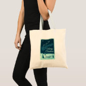 サンタと彼のトナカイのクリスマスナイトスカイ トートバッグ (正面(商品))