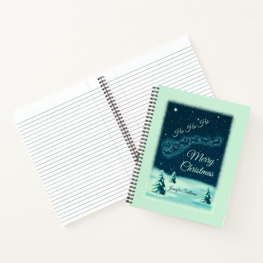 サンタと彼のトナカイのクリスマスナイトスカイ ノートブック (内部)