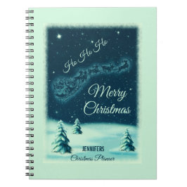 サンタと彼のトナカイのクリスマスナイトスカイ ノートブック