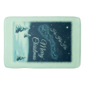 サンタと彼のトナカイのクリスマスナイトスカイ バスマット (正面)