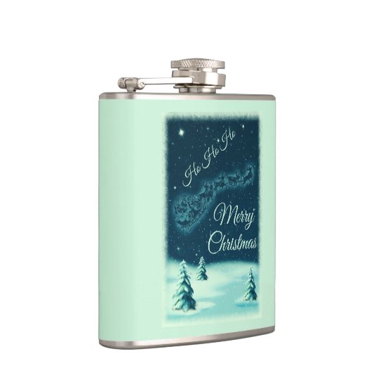 サンタと彼のトナカイのクリスマスナイトスカイ フラスク (右)