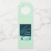 サンタと彼のトナカイのクリスマスナイトスカイ ボトルネックタグ (正面)