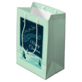 サンタと彼のトナカイのクリスマスナイトスカイ ミディアムペーパーバッグ (裏面アングル)