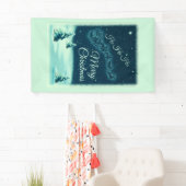 サンタと彼のトナカイのクリスマスナイトスカイ 横断幕 (インサイチュ)