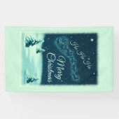 サンタと彼のトナカイのクリスマスナイトスカイ 横断幕 (横)