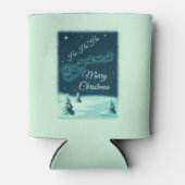 サンタと彼のトナカイのクリスマスナイトスカイ 缶クーラー (正面)