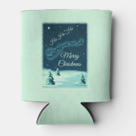 サンタと彼のトナカイのクリスマスナイトスカイ 缶クーラー