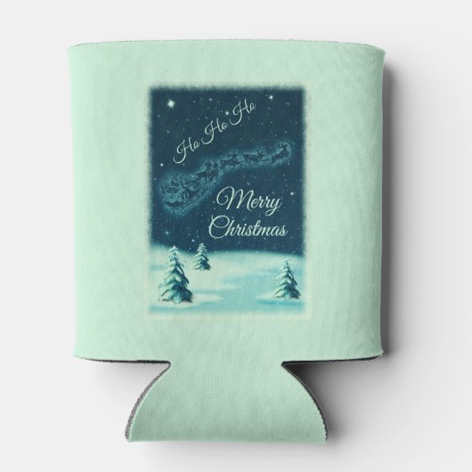 サンタと彼のトナカイのクリスマスナイトスカイ 缶クーラー (裏面)