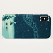 サンタと彼のトナカイのクリスマスナイトスカイ Case-Mate iPhoneケース (裏面(横))