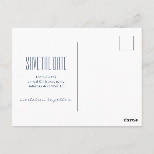 サンタと彼のトナカイのクリスマス日付を保存 ポストカード (裏面)