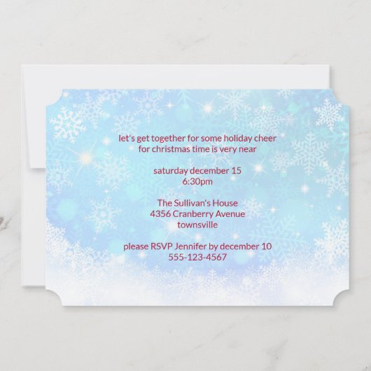 サンタと彼のトナカイのシルエットクリスマスパーティー 招待状 (裏面)