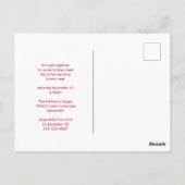 サンタと彼のトナカイ飛んでいるのクリスマスパーティー ポストカード (裏面)