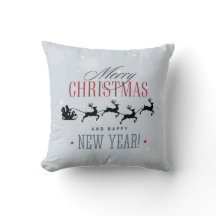 サンタと彼のトナカイ飛んでいるシルエットクリスマス