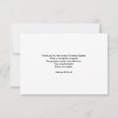 サンタと彼のトナカイ飛んでいるシルエットクリスマス サンキューカード (裏面)