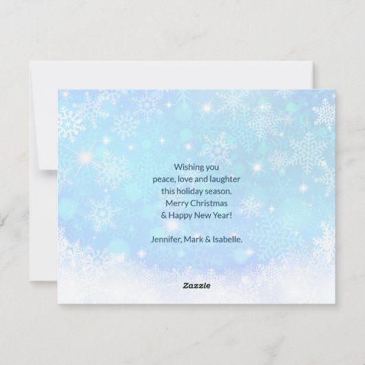 サンタと彼のトナカイ飛んでいるシルエットクリスマス シーズンカード (裏面)