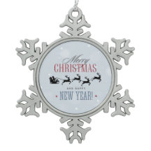 サンタと彼のトナカイ飛んでいるシルエットクリスマス