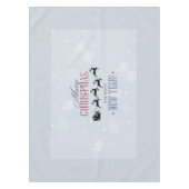 サンタと彼のトナカイ飛んでいるシルエットクリスマス テーブルクロス (正面)