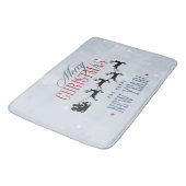 サンタと彼のトナカイ飛んでいるシルエットクリスマス バスマット (アングル)