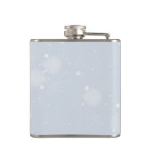 サンタと彼のトナカイ飛んでいるシルエットクリスマス フラスク (裏面)