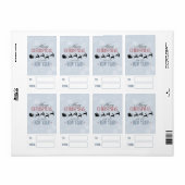 サンタと彼のトナカイ飛んでいるシルエットクリスマス ラベル (フルシート)