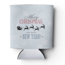 サンタと彼のトナカイ飛んでいるシルエットクリスマス