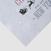 サンタと彼のトナカイ飛んでいるシルエットクリスマス 薄葉紙 (詳細)