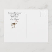 サンタと彼のトナカイ – クリスマスポストカード ポストカード (裏面)