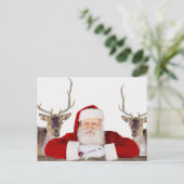 サンタと彼のトナカイ – クリスマスポストカード ポストカード (スタンド正面)