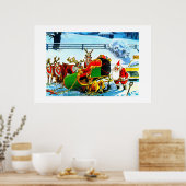 サンタと彼のトナ救済イナはオウム ポスター (キッチン)