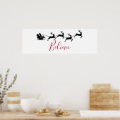 サンタと彼のトナ飛んでいるデナ信じー ポスター (キッチン)