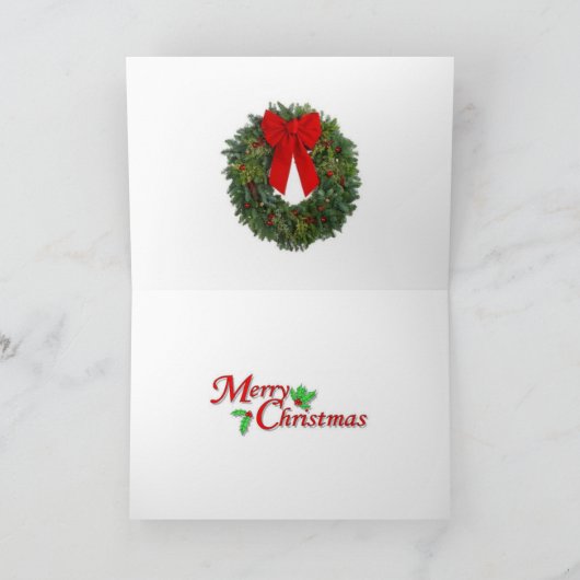 サンタと彼のフェレットのメリークリスマスカード シーズンカード (内部)