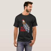 サンタと彼のラインベアーズビアドリンカー Tシャツ (正面フル)