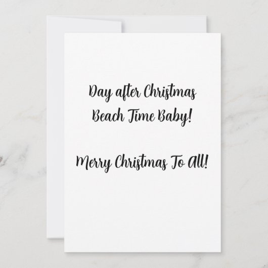 サンタと彼のレイバン – クリスマスと結婚！ 招待状 (裏面)