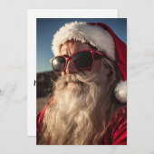 サンタと彼のレイバン – クリスマスと結婚！ 招待状 (正面/裏面)