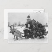 サンタと彼の七面鳥のトナカイ シーズンポストカード (正面/裏面)