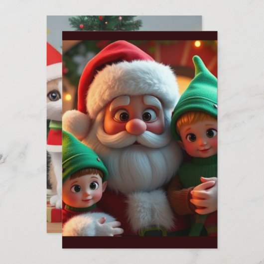 サンタと彼の小人 シーズンカード (正面/裏面)