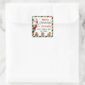 サンタと彼の小妖精や小人の子どもの贈り物のシール スクエアシール (バッグ)